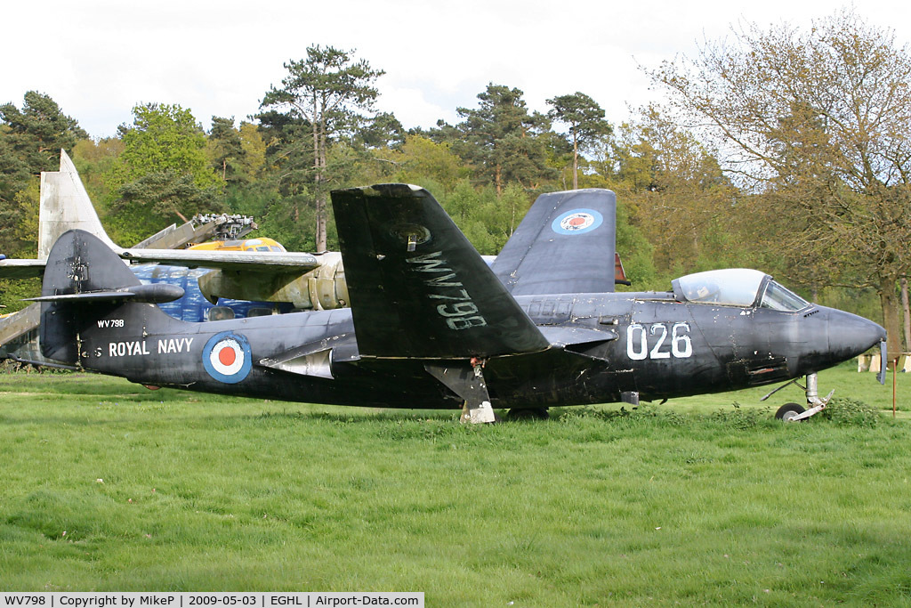 WV798, Hawker Sea Hawk FGA.6 C/N 6059, Preserved at Lasham.