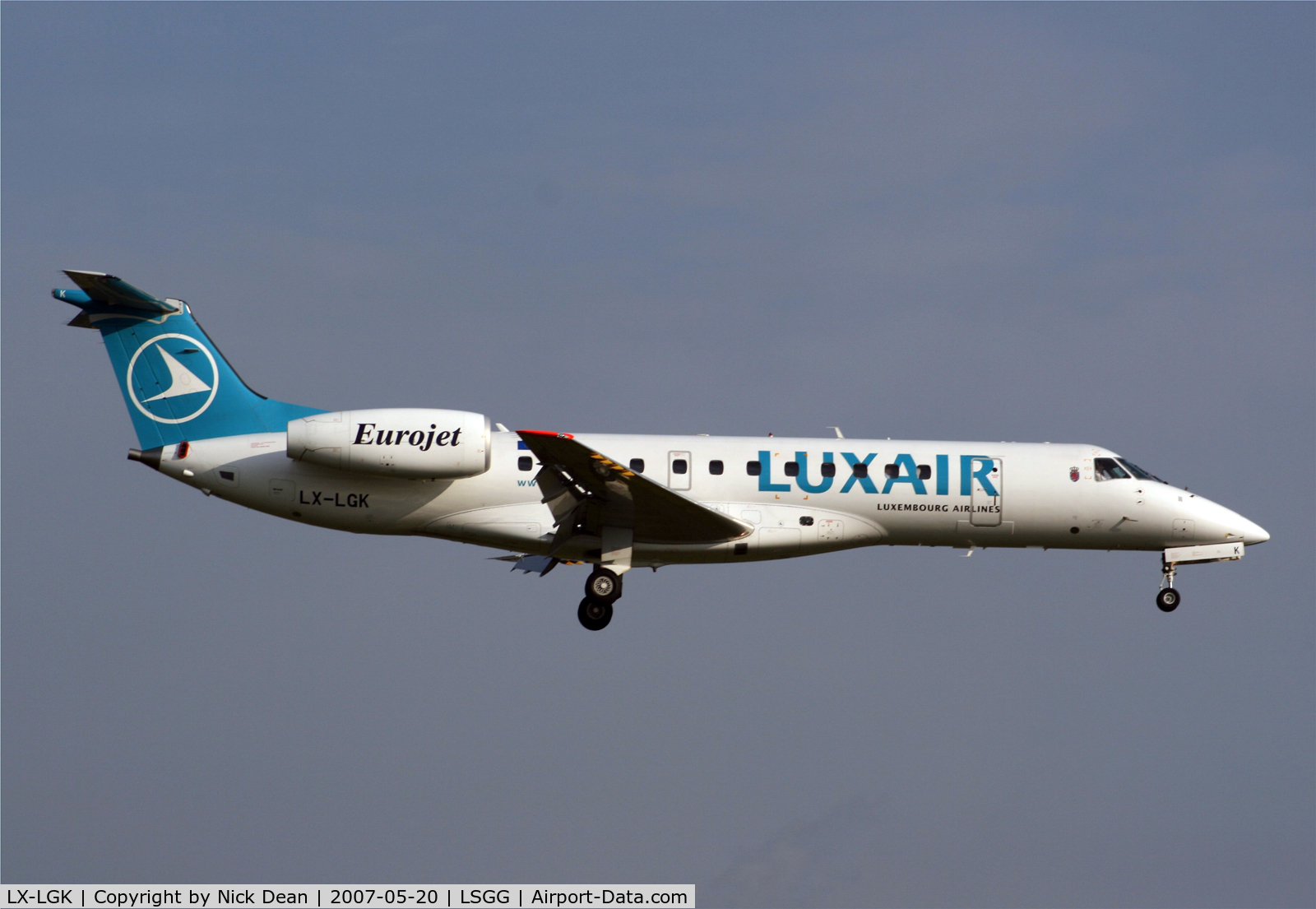 LX-LGK, 2005 Embraer ERJ-135LR (EMB-135LR) C/N 14500886, LSGG
