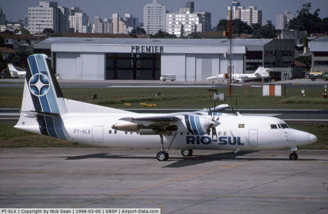 PT-SLX, 1993 Fokker 50 C/N 20283, SBSP Currently operating in Iran for Iranian Air Transport as EP-PET