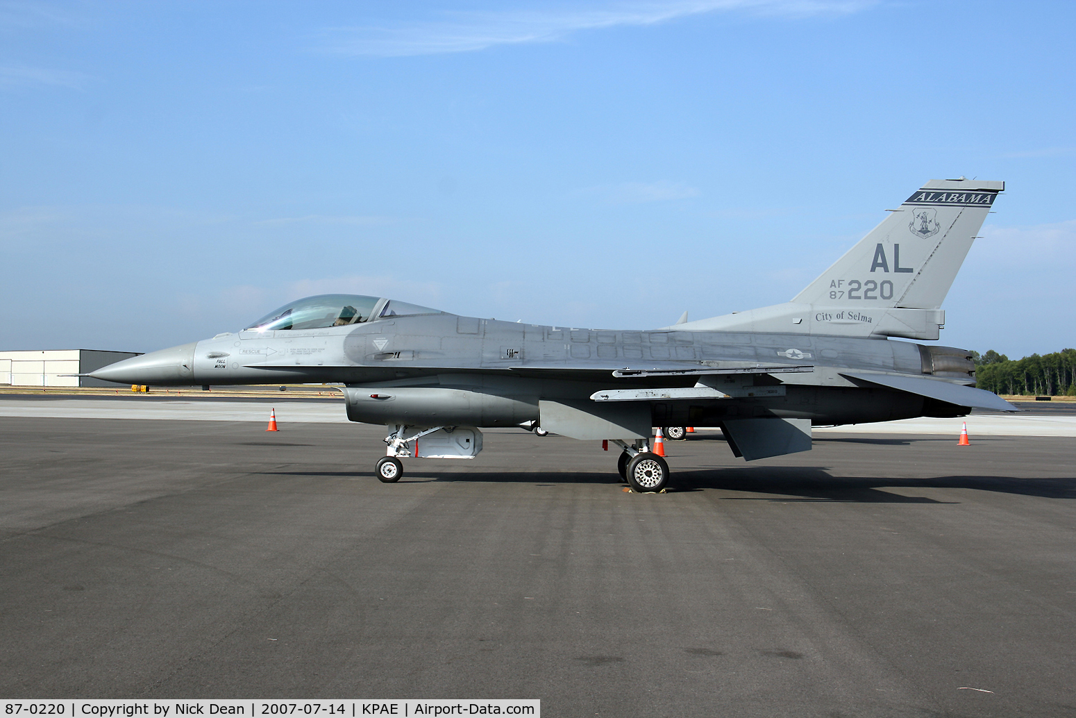 87-0220, 1987 General Dynamics F-16C Fighting Falcon C/N 5C-481, KPAE