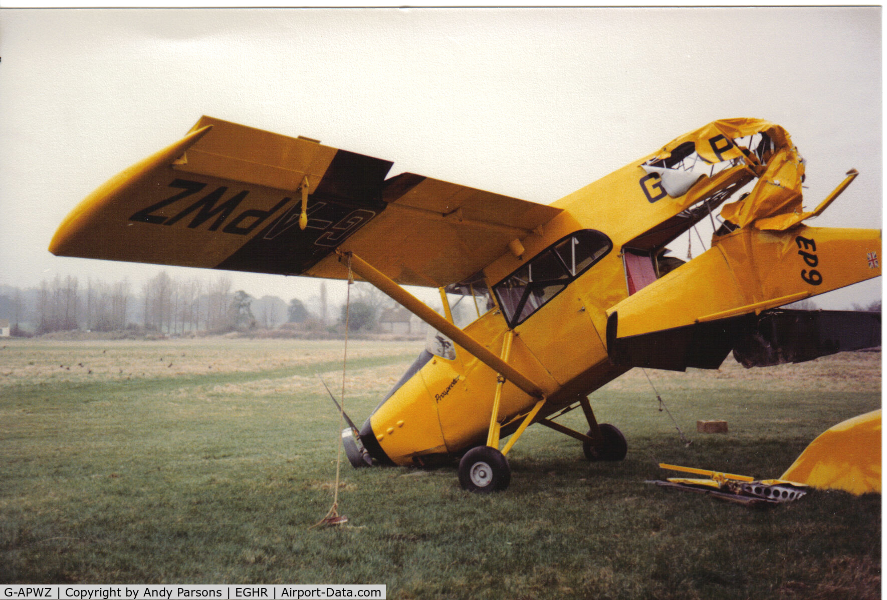 G-APWZ, 1960 Edgar Percival EP-9 Prospector C/N 42, Result of a storm at Goodwood