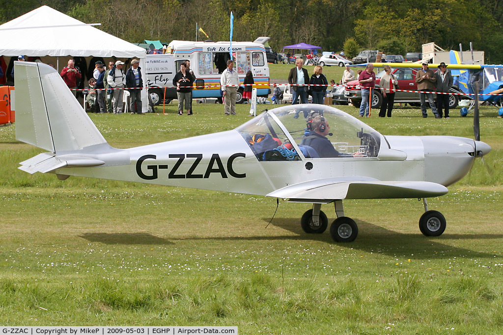 G-ZZAC, 2007 Aerotechnik EV-97 Eurostar C/N PFA 315-14642, Pictured during the 2009 Microlight Trade Fair.