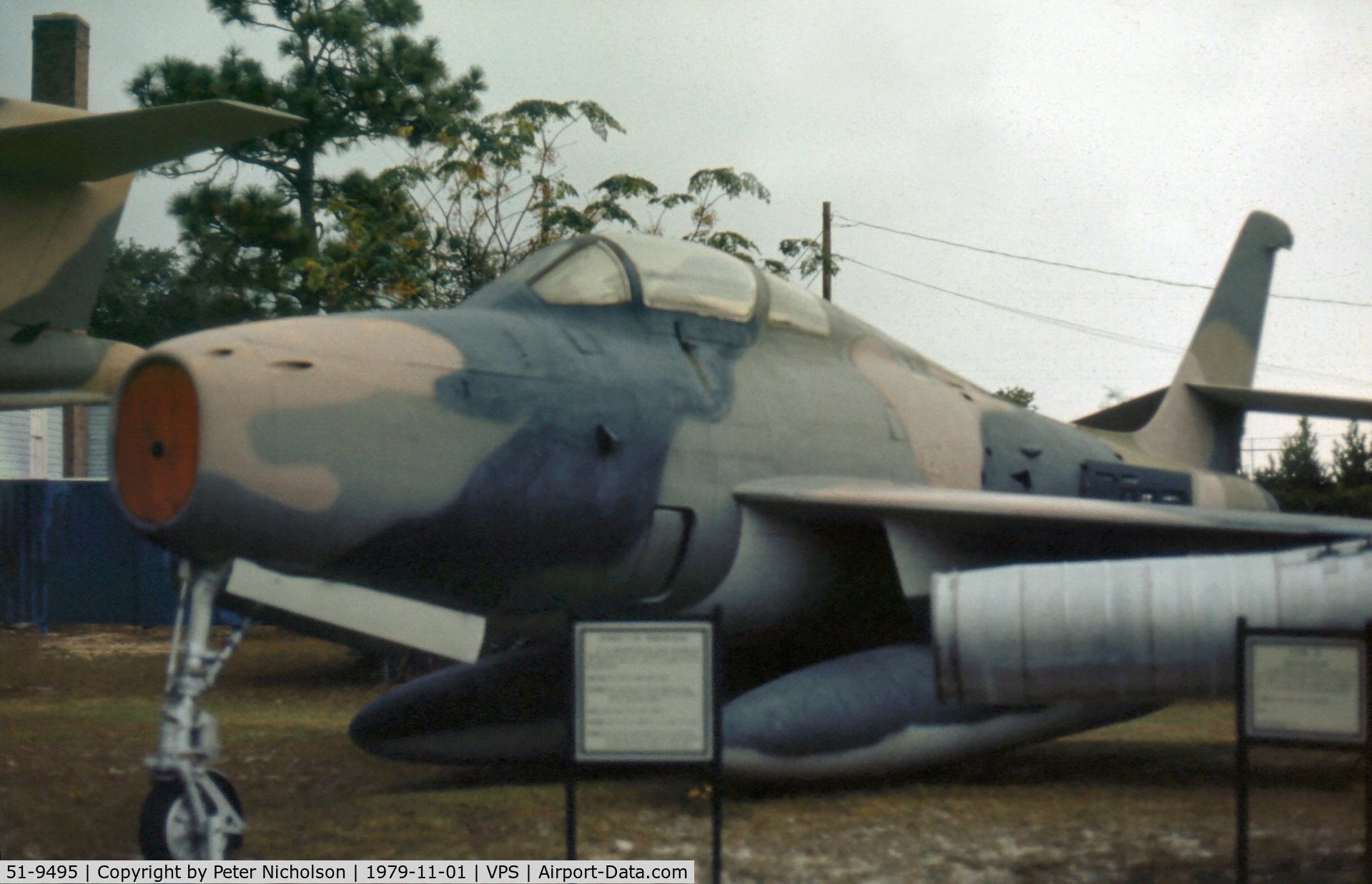 51-9495, 1951 General Motors F-84F-35-GK Thunderstreak C/N Not found 51-9495, F-84F Thunderstreak as displayed at the USAF Armament Museum in November 1979.