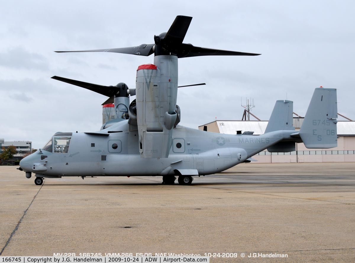 166745, Bell-Boeing MV-22B Osprey C/N D0108, at rainy NAF Washington