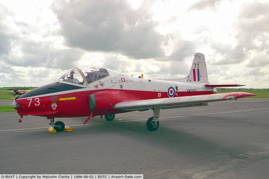 G-BVXT, 1971 BAC 84 Jet Provost T.5A C/N EEP/JP/953, British Aircraft Corporation Jet Provost T5A. Ex RAF XW289 at Duxfords Classic Jet & Fighter Display in 1996.