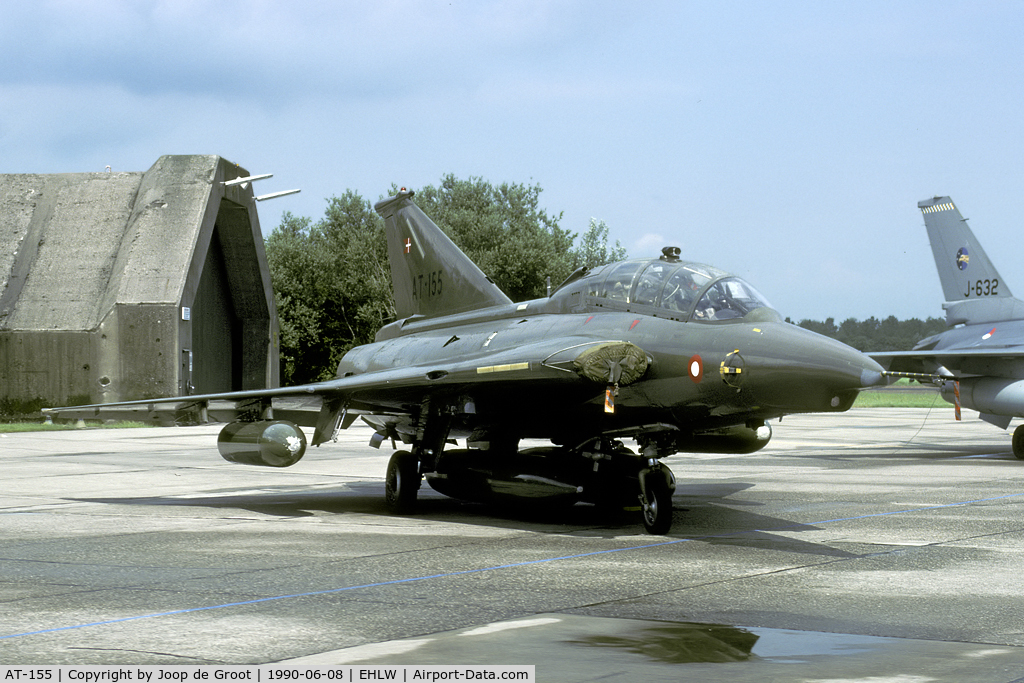 AT-155, 1972 Saab TF-35 Draken C/N 35-1155, Picture taken during the 1990 Leeuwarden open house.