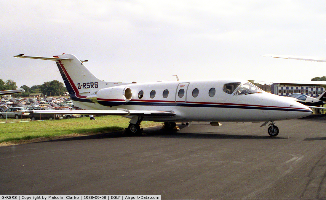 G-RSRS, 1988 Beech 400 Beechjet C/N RJ-36, Beech 400 at the 1988 Farnborough Airshow.