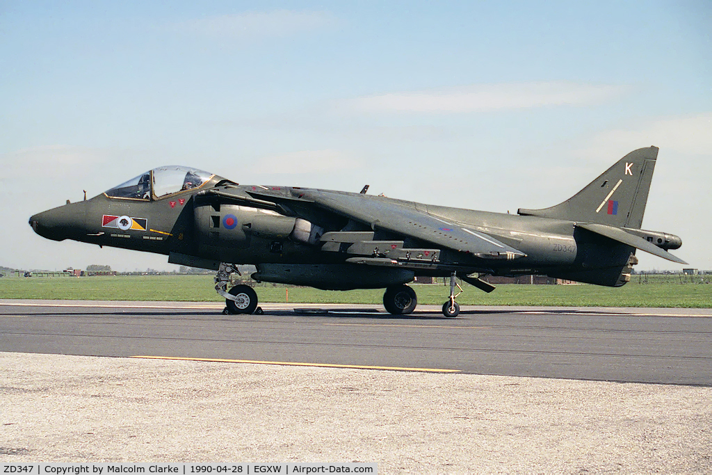 ZD347, 1988 British Aerospace Harrier GR.5 C/N P14, British Aerospace Harrier GR5 at RAF Waddington's Photocall in 1990.