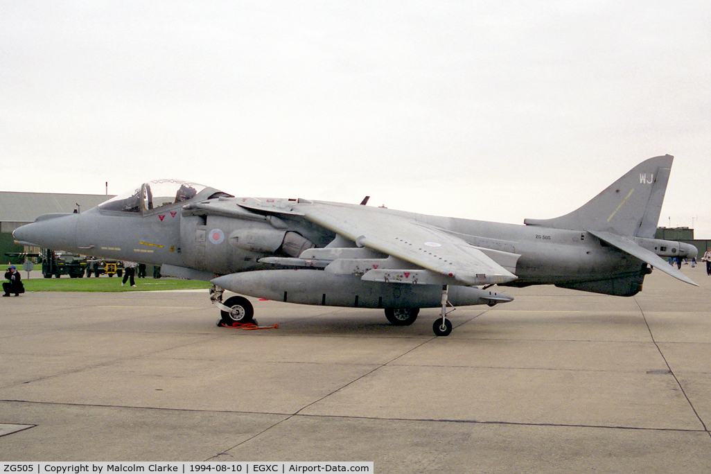ZG505, British Aerospace Harrier GR.7 C/N P76, British Aerospace Harrier GR7 flown by RAF No 4 Sqn based at Laarbruch at RAF Coningsby's Photocall 94