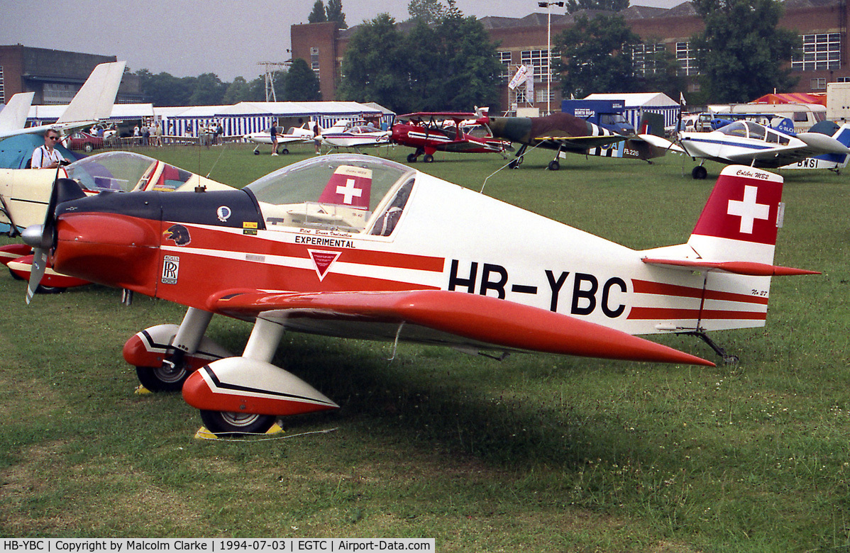 HB-YBC, 1977 Brugger MB-2 Colibri C/N 27, Brugger MB-2 Colibri at the 1994 PFA Rally held at Cranfield Airfield, Beds, UK. 