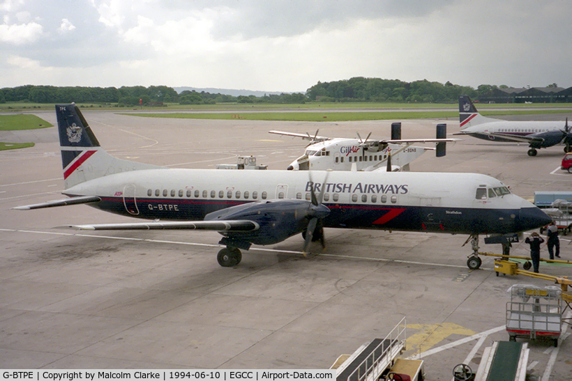 G-BTPE, 1989 British Aerospace ATP C/N 2012, British Aerospace BAE.ATP at Manchester.