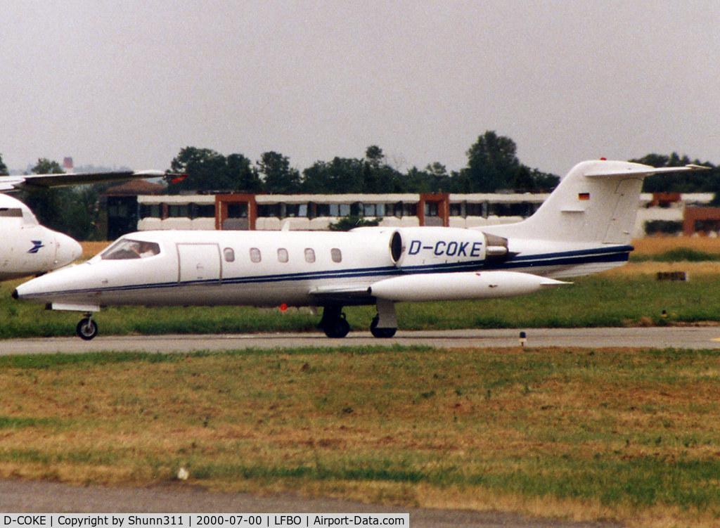D-COKE, 1981 Gates Learjet 35A C/N 35A-447, Taxiing to the General Aviation area...