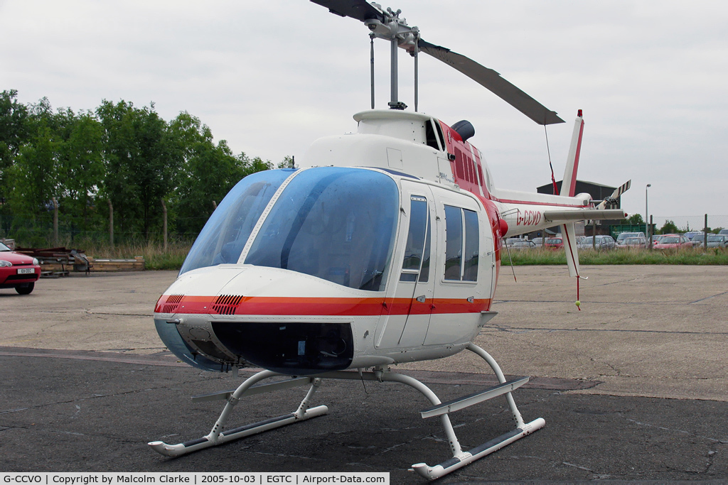 G-CCVO, 1994 Bell 206B JetRanger III C/N 4326, Bell 206B JetRanger 3. At Cranfield Airfield, Beds, UK.