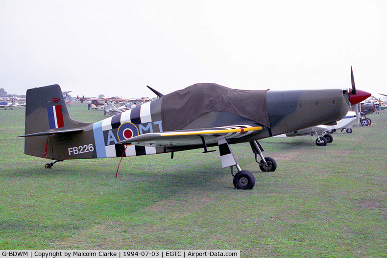 G-BDWM, 1990 Bonsall DB1 Mustang C/N PFA 073-10200, Bonsall Replica Mustang at Cranfield Airport, UK.