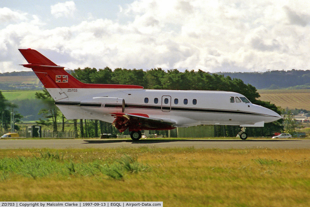 ZD703, British Aerospace BAe-125 CC.3 C/N 257183, BAe 125-CC3 at RAF Leuchars in 1997.