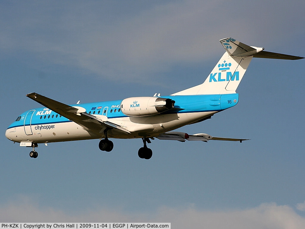 PH-KZK, 1997 Fokker 70 (F-28-0070) C/N 11581, KLM