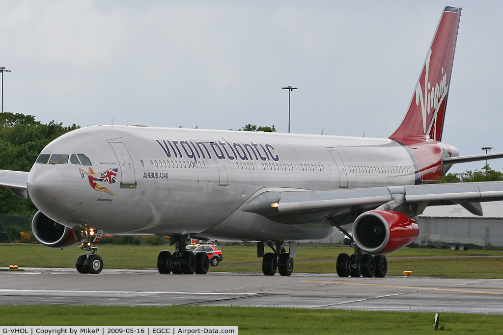 G-VHOL, 1992 Airbus A340-311 C/N 002, Lining up on 23R prior to departure.