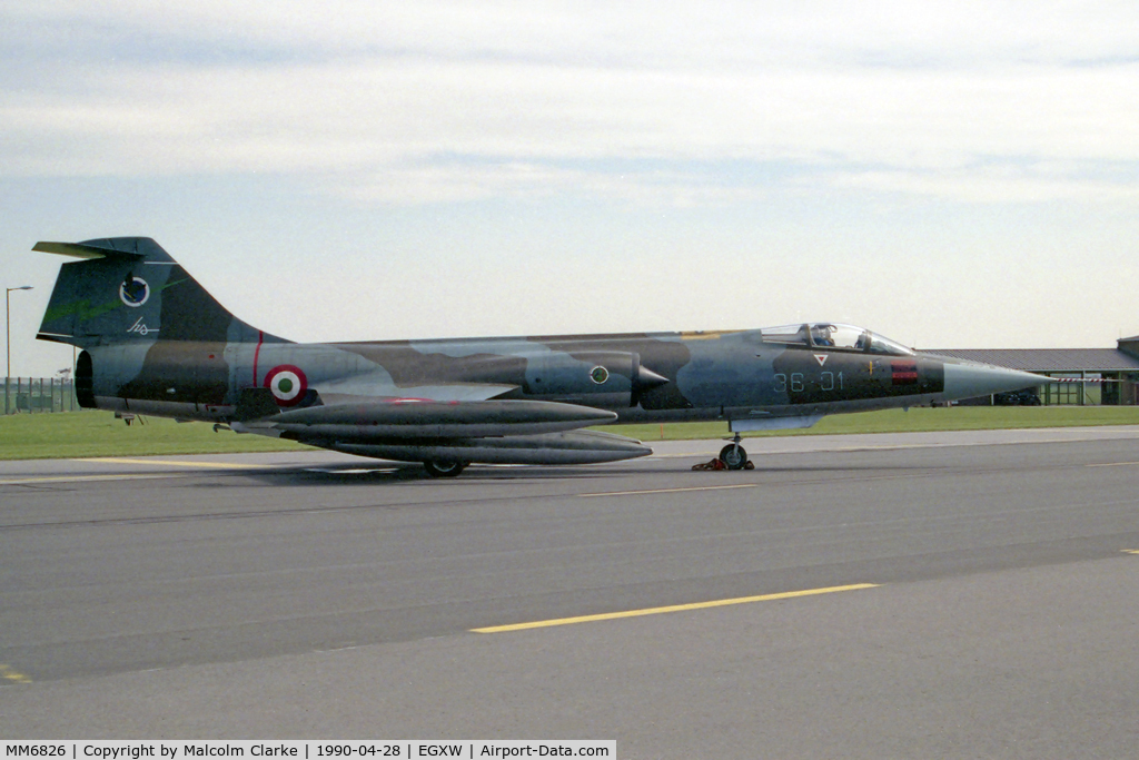 MM6826, Aeritalia F-104S-ASA Starfighter C/N 1126, Aeritalia F-104S ASA Starfighter. At RAF Waddington Photocall 1990. 
