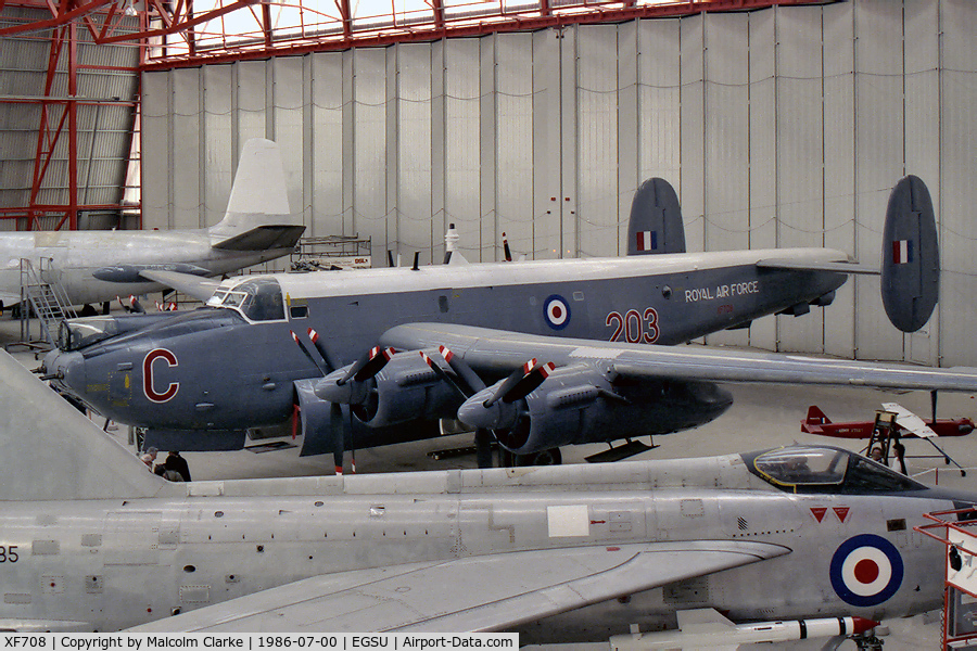 XF708, Avro 716 Shackleton MR.3/3 C/N Not found XF708, Avro Shackleton MR3/3 at The Imperial War Museum, Duxford in 1986.