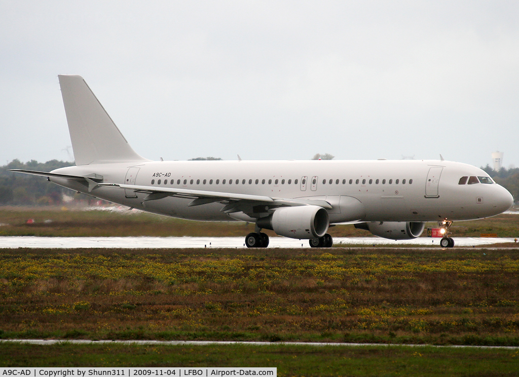 A9C-AD, 2009 Airbus A320-214 C/N 4083, Delivery day in all white c/s... To be painted at SNN