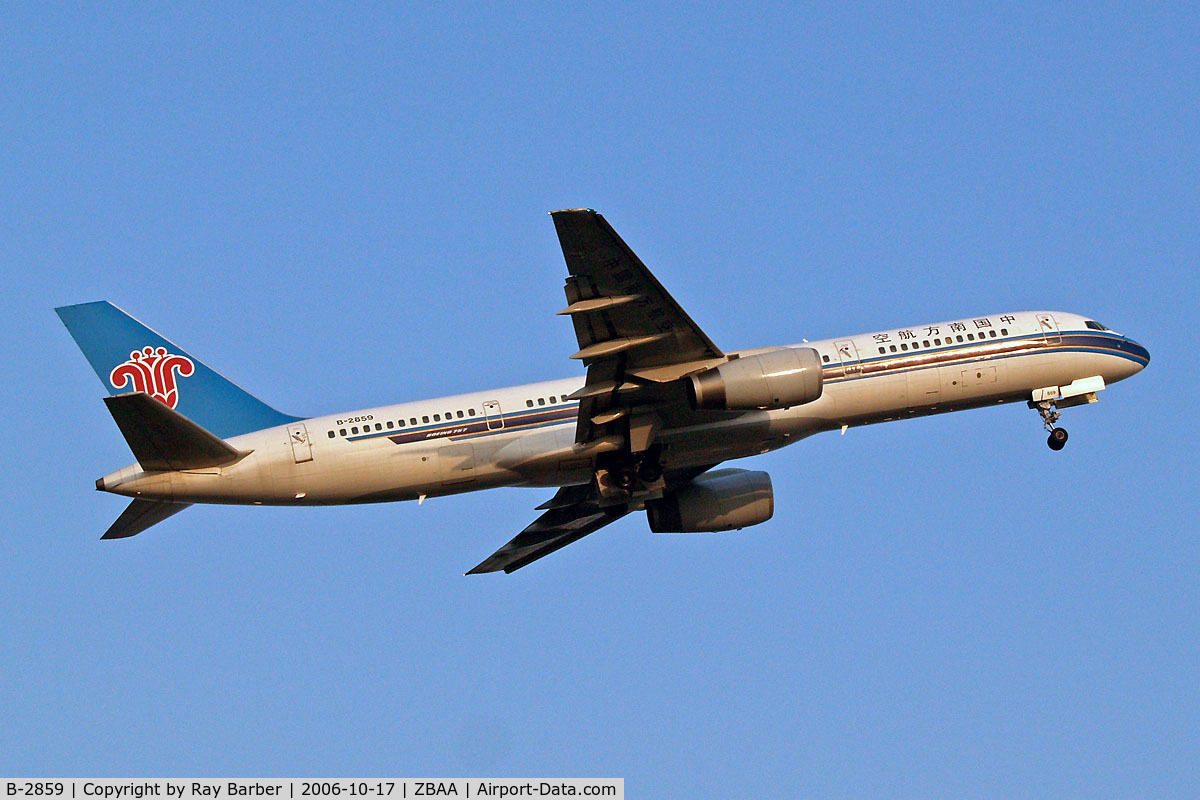 B-2859, 1999 Boeing 757-28S C/N 29217, Boeing 757-28S [29217] (China Southern Airlines) Bejing~B 17/10/2006. Seen departing .