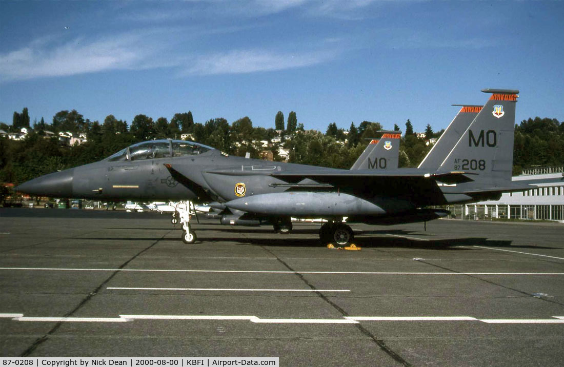 87-0208, 1987 McDonnell Douglas F-15E Strike Eagle C/N 1073/E048, KBFI