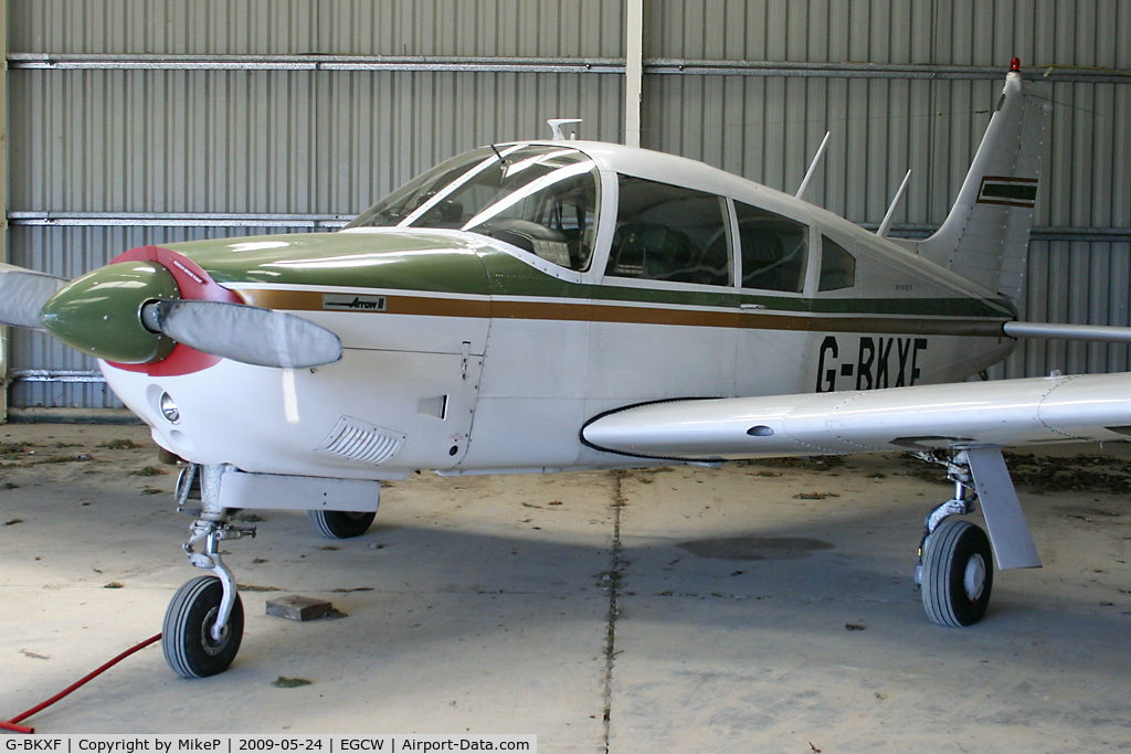 G-BKXF, 1973 Piper PA-28R-200 Cherokee Arrow C/N 28R-7335351, Locally based Piper.