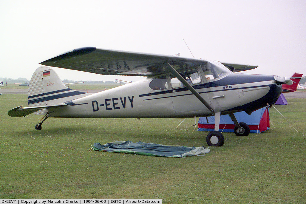 D-EEVY, 1950 Cessna 170A C/N 17019537, Cessna 170A. At the 1994 PFA Rally at Cranfield Airport, UK..