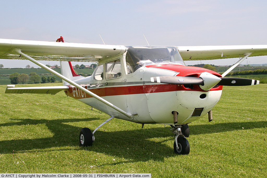 G-AYCT, 1970 Reims F172H Skyhawk C/N 0724, Reims Cessna F172H at Fishburn Airfield, UK in 2008.
