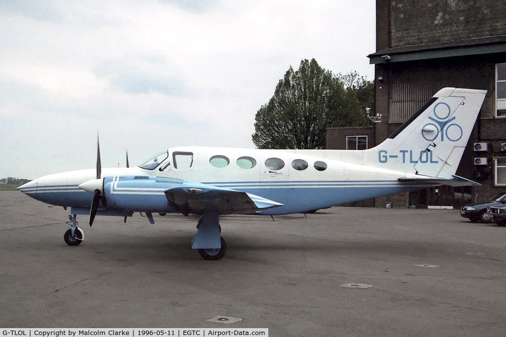 G-TLOL, 1980 Cessna 421C Golden Eagle C/N 421C-0838, Cessna 421C Golden Eagle at Cranfield Airport, UK. Re-registered as G-TREC July 2 1996.