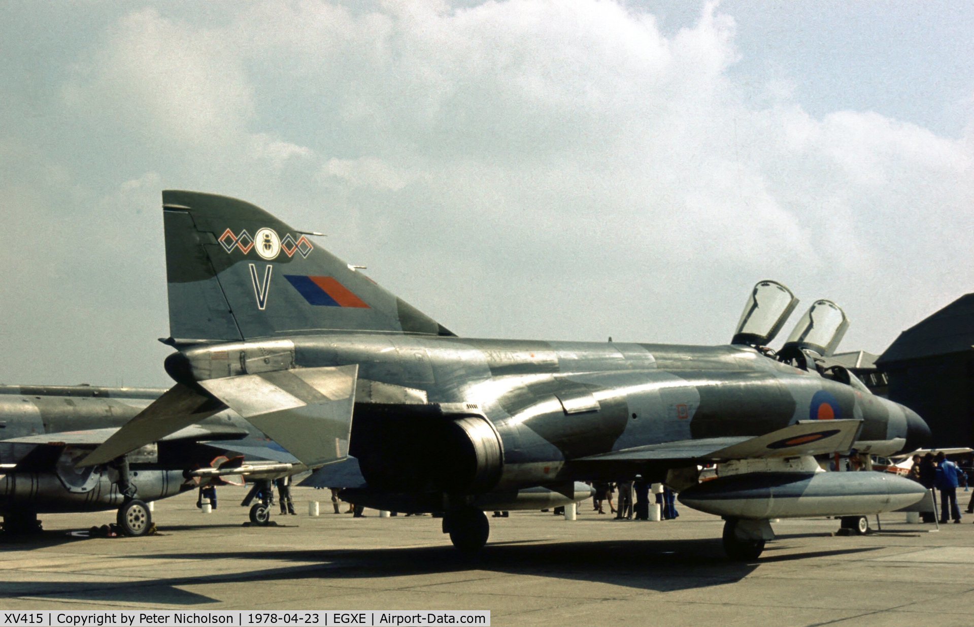 XV415, 1968 McDonnell Douglas Phantom FGR2 C/N 3007/9245, Phantom FGR.2 of 64 Squadron on display at the 1978 Leeming Open Day.
