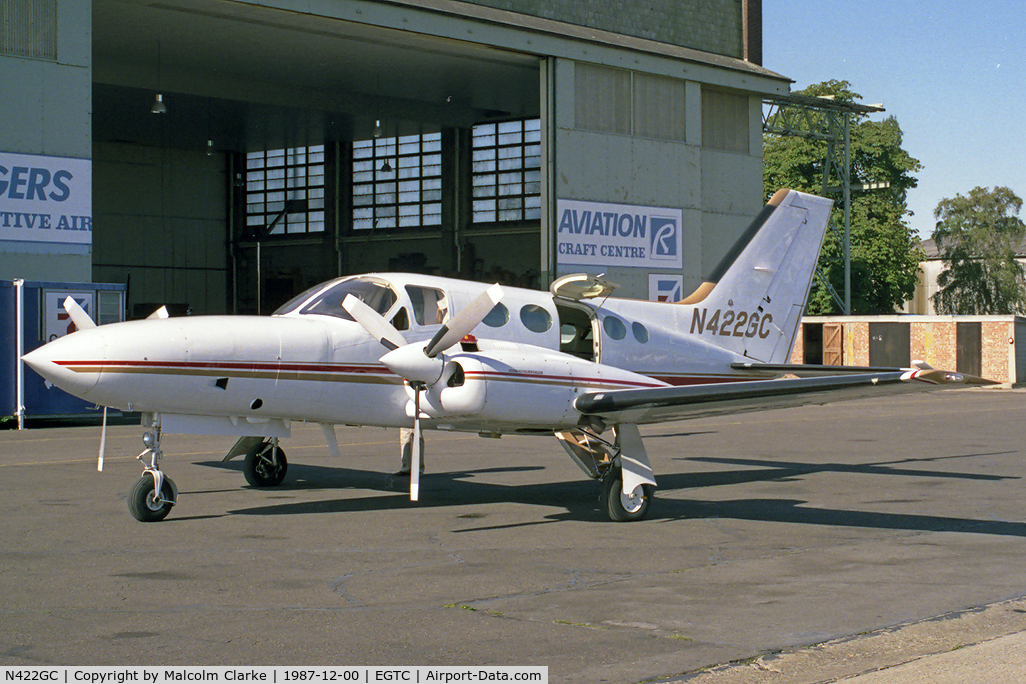 N422GC, Cessna 421C Golden Eagle Golden Eagle C/N 421C-0641, Cessna 421C Golden Eagle at Cranfield Airport, UK in 1987.