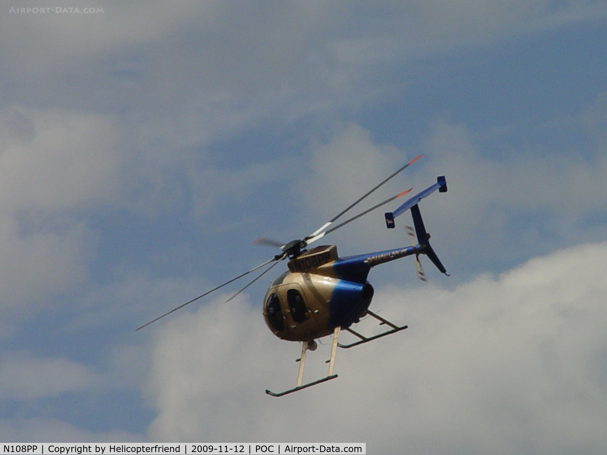 N108PP, 2008 MD Helicopters 369E C/N 0578E, Climbing and turning southbound