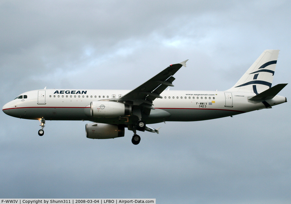 F-WWIV, 2008 Airbus A320-232 C/N 3423, C/n 3423 - To be SX-DVL