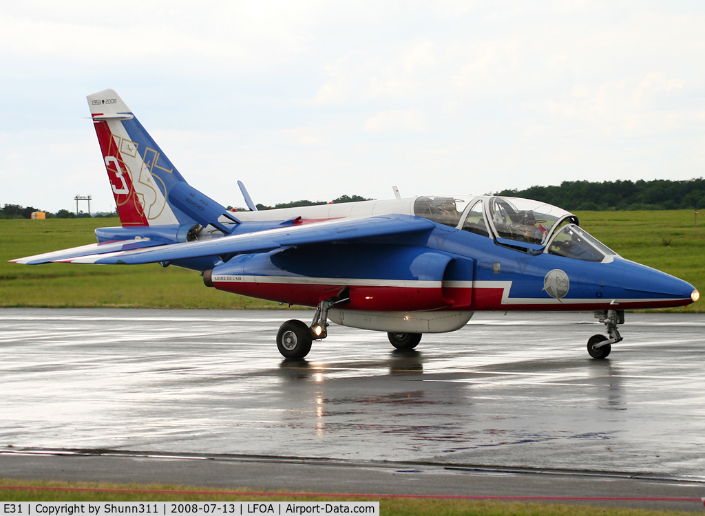 E31, Dassault-Dornier Alpha Jet E C/N E31, Come back from demo flight during LFOA Airshow 2008