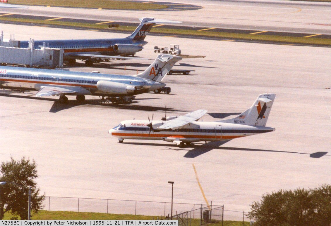 N275BC, 1991 ATR 42-300 C/N 275, ATR 42-300 of American Eagle at Tampa in November 1995.