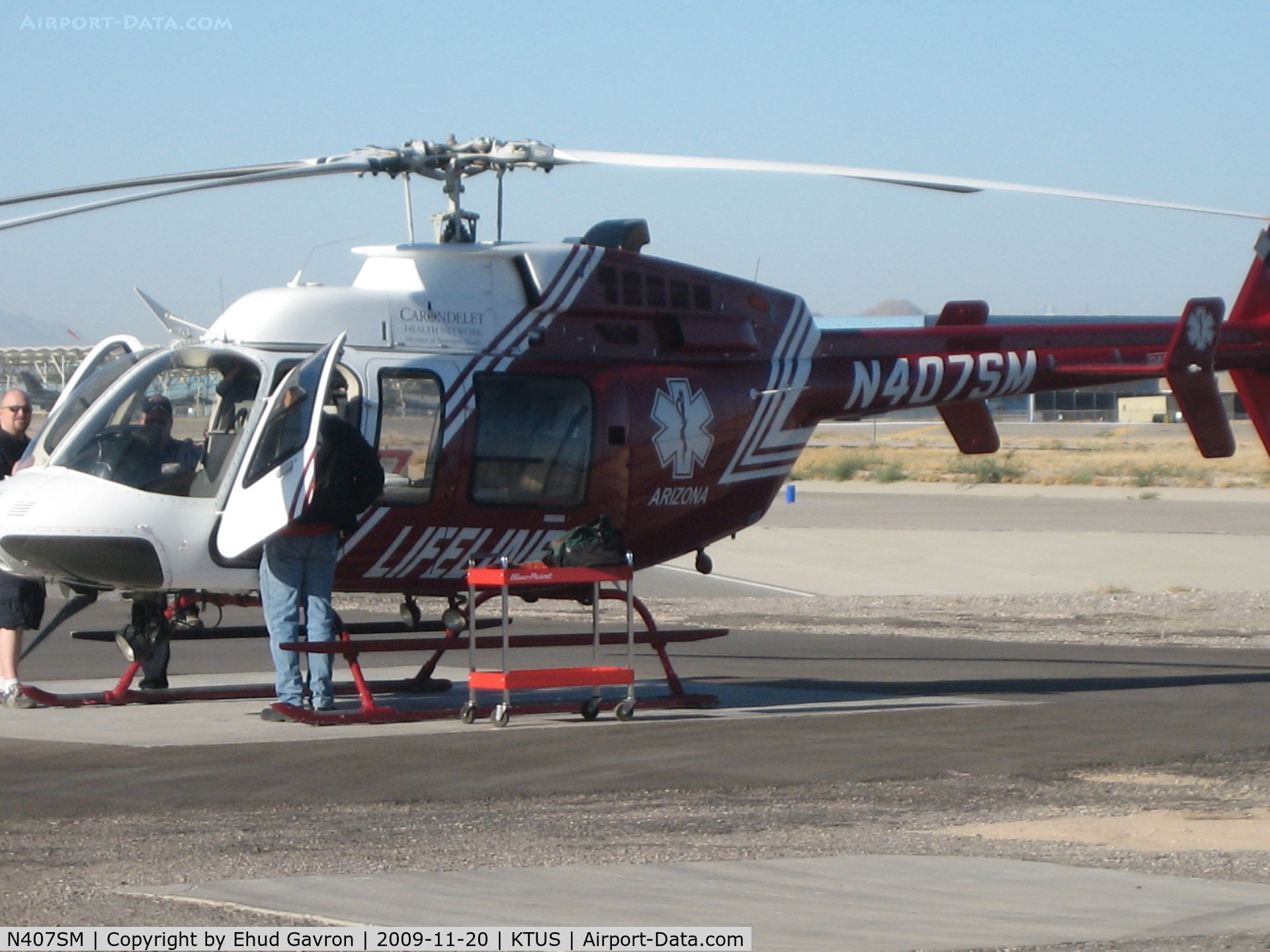 N407SM, 1998 Bell 407 C/N 53289, Lifeline Helicopter at Med-Trans Hangar
