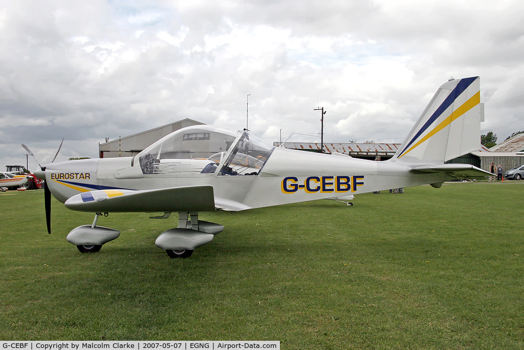 G-CEBF, 2006 Aerotechnik EV-97A Eurostar C/N PFA 315A-14525, Evektor Aerotechnik EV-97A Eurostar at Bagby Airfield, UK.