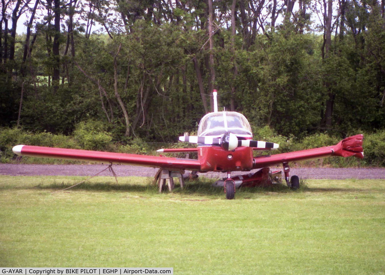 G-AYAR, 1970 Piper PA-28-180 Cherokee C/N 28-5797, BOUNCED ON LANDING AND HIT TREE 1985-05-09. THIS A/C IS STILL ACTIVE
