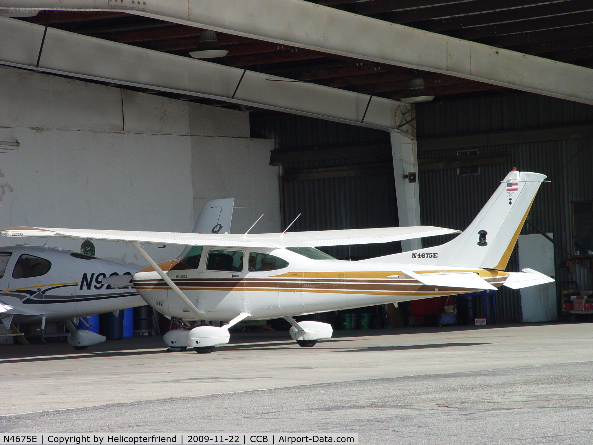 N4675E, 1982 Cessna 182R Skylane C/N 18268259, Parked in Foothill Aircraft Sales and Service bay