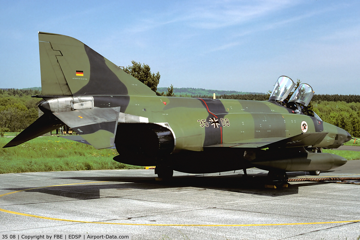 35 08, 1969 McDonnell Douglas RF-4E Phantom II C/N 3938, Luftwaffe RF-4E at Fliegerhorst Pferdsfeld
