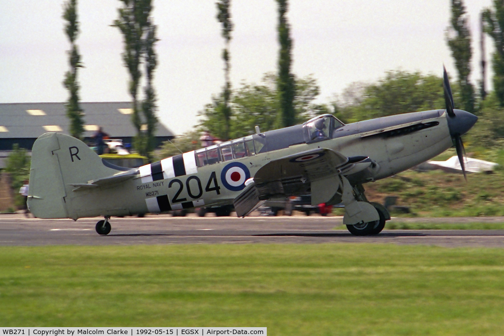 WB271, 1949 Fairey Firefly AS.5 C/N F.8497, Fairey Firefly AS.5 from RNAS Yeovilton and seen at Airshow Europe, North Weald in 1992.