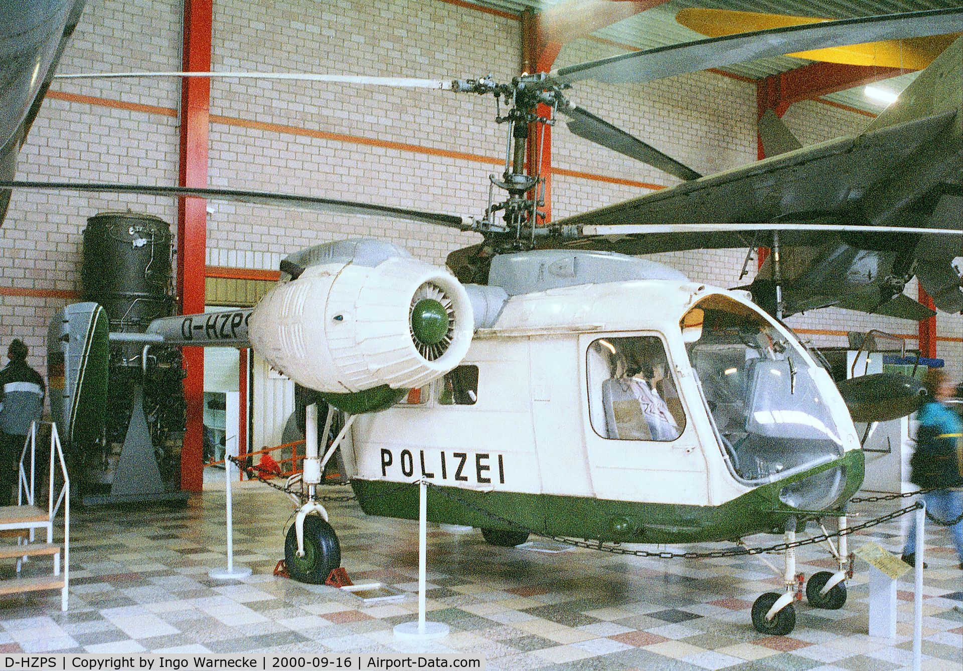 D-HZPS, Kamov Ka-26 Hoodlum C/N 7404609, Kamov Ka-26 HOODLUM (ex DDR-VPK, still in original colours of the former 'Volkspolizei' (east-German police), but withouth the markings) at the Flugausstellung Junior, Hermeskeil