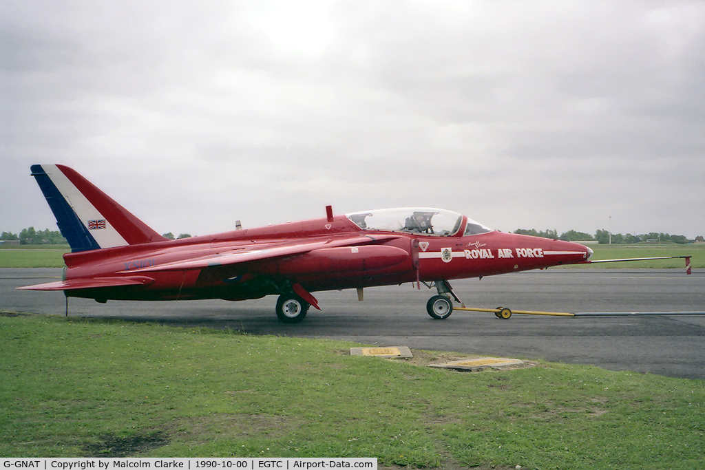 G-GNAT, 1964 Hawker Siddeley Gnat T.1 C/N FL595, Hawker Siddeley Gnat T1 at Cranfield Airport, UK. Now on the Australian register as VH-XSO at Melbourne.