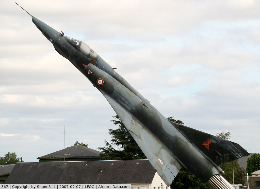 367, Dassault Mirage IIIRD C/N 367, Preserved as a gate guard...