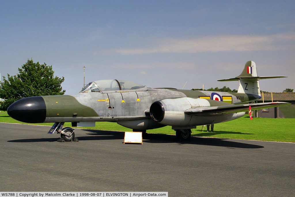 WS788, 1954 Gloster Meteor NF(T).14 C/N Not found WS788, Gloster Meteor NF14. First served with 152 Sqn at Wattisham in 1954 and finally as RAF Leeming's 