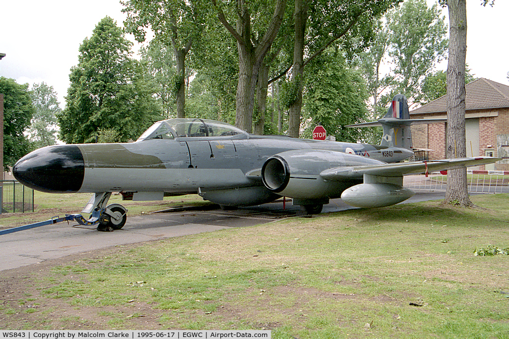 WS843, Gloster Meteor NF(T).14 C/N Not found WS843, Gloster Meteor NF14. At the Aerospace Museum, RAF Cosford.