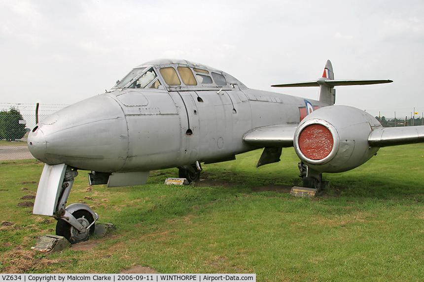 VZ634, Gloster Meteor T.7 C/N Not found VZ634, Gloster Meteor T7 at the Newark Air Museum, Winthorpe, UK in 2006.