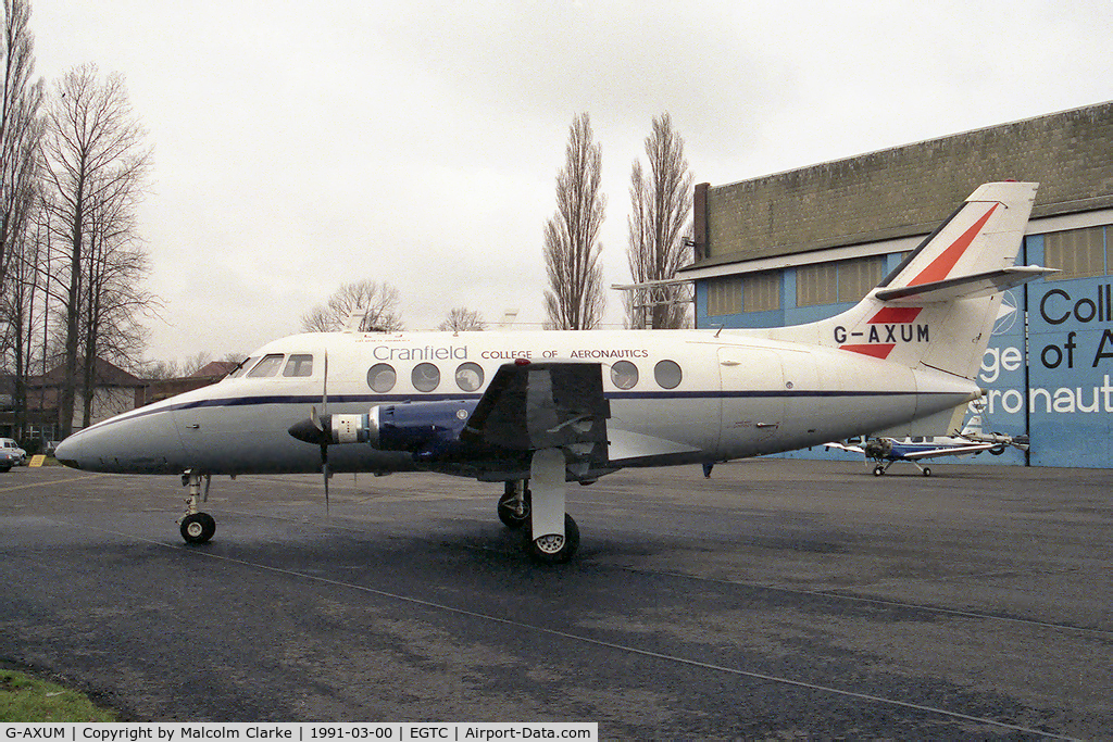 G-AXUM, 1970 Handley Page HP137 Jetstream 1 C/N 245, Handley Page HP-137 Jetstream 31 at The Cranfield Institute of Technology in 1991.