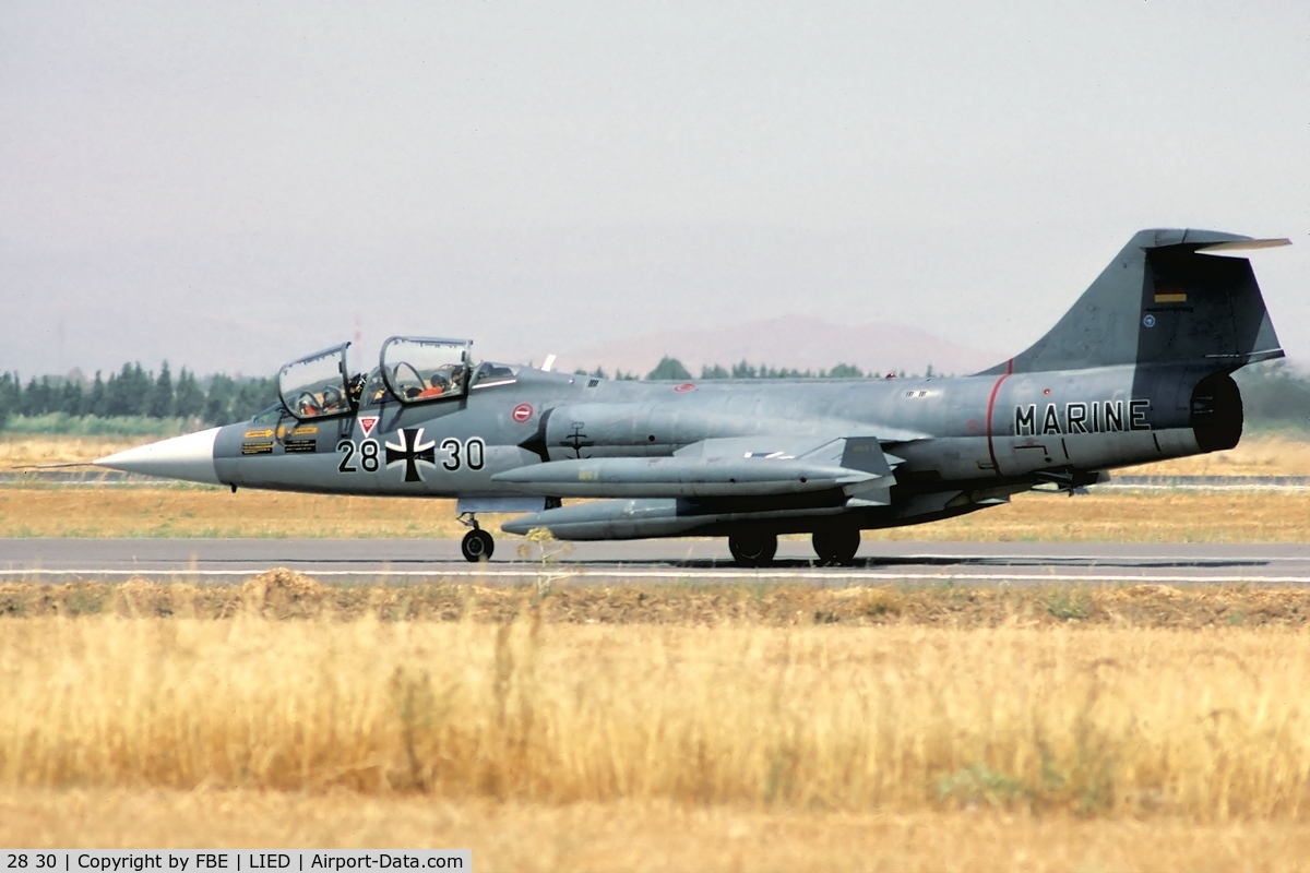 28 30, Lockheed TF-104G Starfighter C/N 583F-5960, taxying out to the active